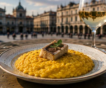 Risotto alla Milanese served in Milan