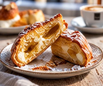 Traditional Genoese sweet pastry served with coffee
