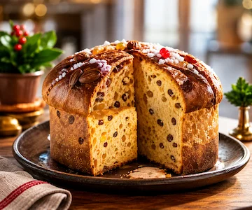 Traditional Milanese panettone from Lombardy
