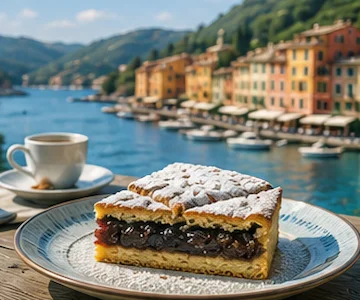 Traditional Portofino and Ligurian desserts served overlooking the Italian Riviera