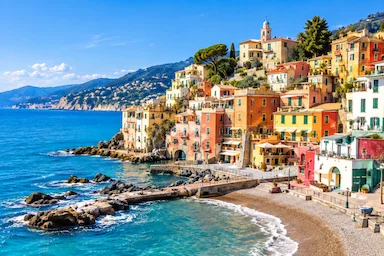 Boccadasse coastal village near Genoa with colorful houses by the sea