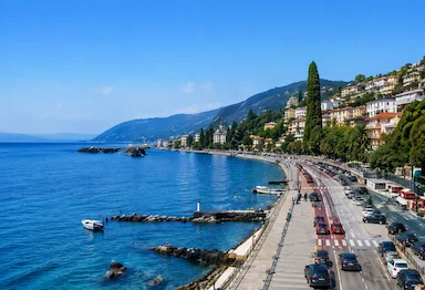 Corso Italia seafront promenade in Genoa along the Ligurian coast