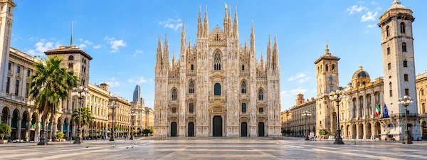 Milan Cathedral and Piazza del Duomo near Monza Grand Prix