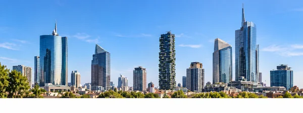 Porta Nuova skyline in Milan for private chauffeur service