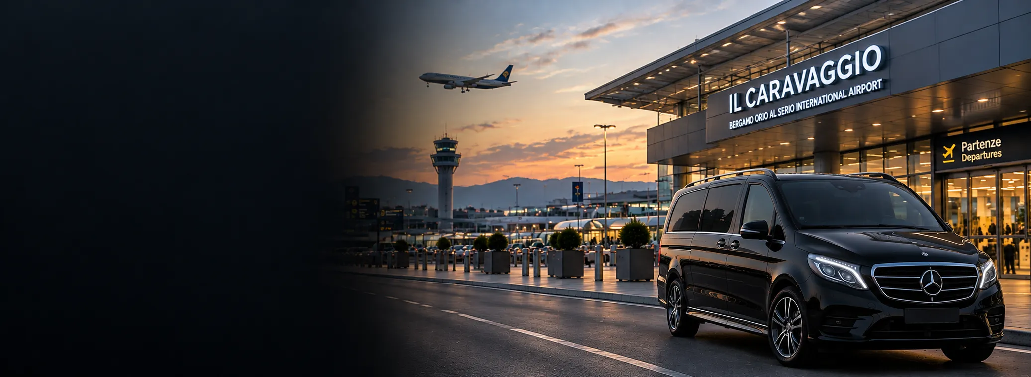 Mercedes V-Class chauffeur at Milan Bergamo Airport