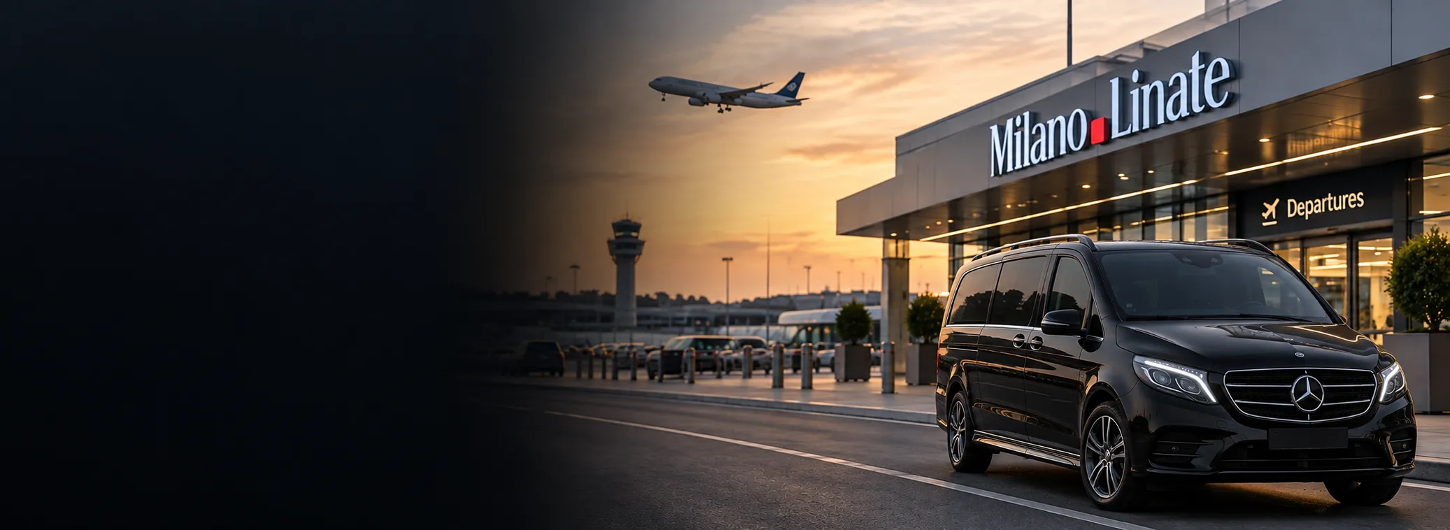 Mercedes V-Class chauffeur at Milan Linate Airport
