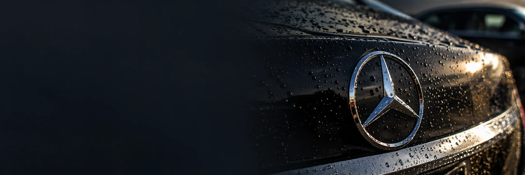 Close-up of Mercedes-Benz luxury vehicle used for
