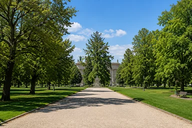Tree-lined avenue in Monza Park