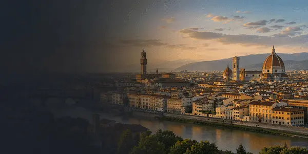 Private chauffeur transfer from Milan to Florence with panoramic view of Florence and the Duomo