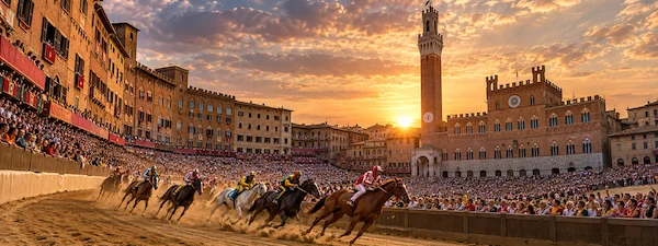 Palio di Siena horse race in Piazza del Campo