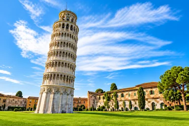 Leaning Tower of Pisa in Piazza dei Miracoli during a private transfer from Milan to Pisa