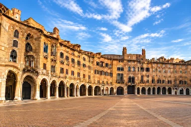 Piazza del Campo in Siena, the historic square where the Palio di Siena horse race takes place.
