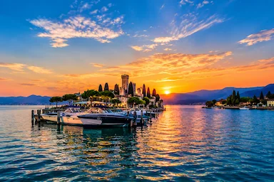 Sunset over Sirmione and Lake Garda