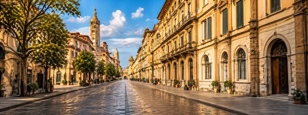 Historic street in Florence during a private chauffeur transfer from Milan to Florence